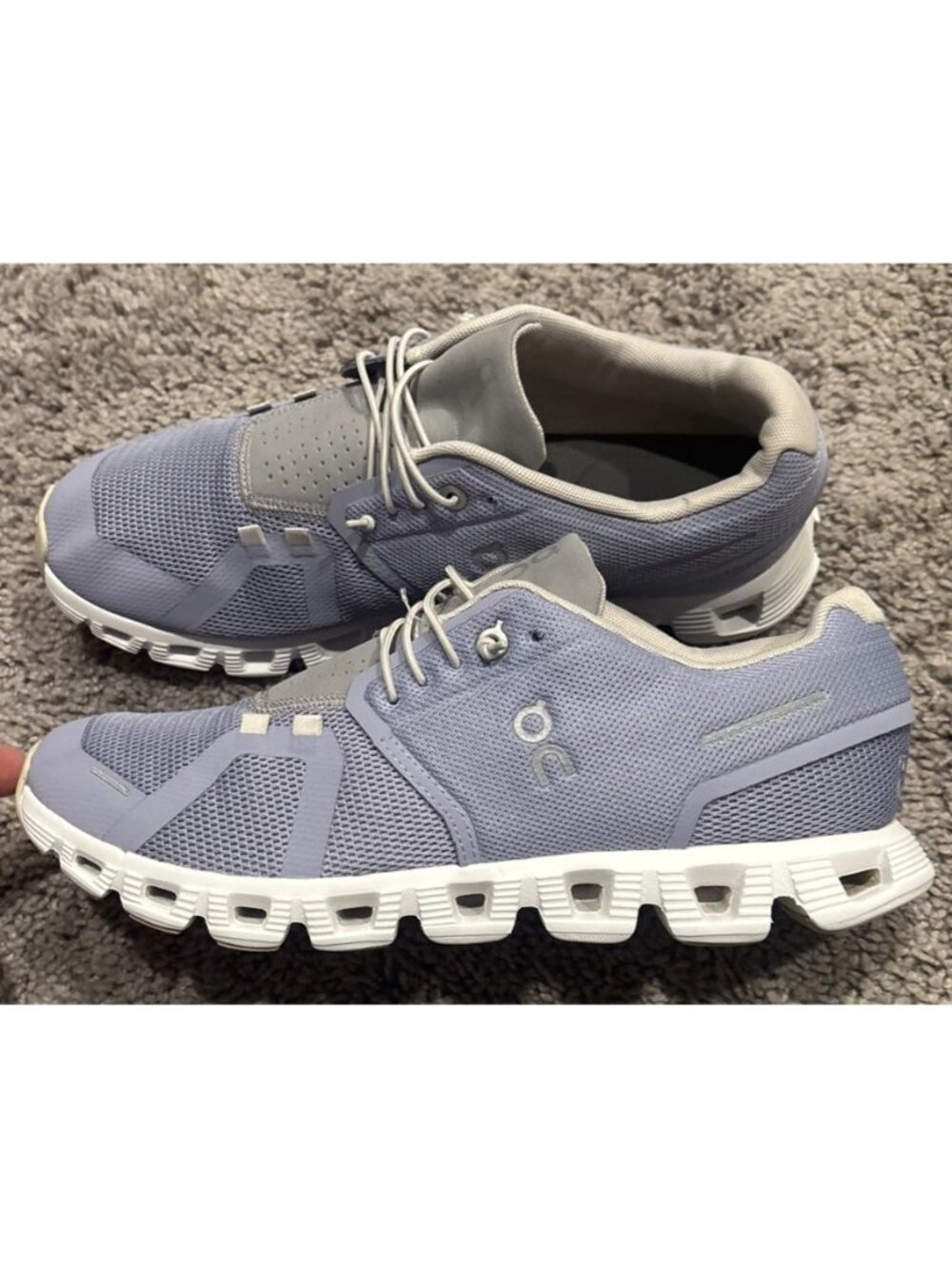 On Cloud 5 Womens Size 9.5 Purple White Athletic Running Walking Shoes Sneakers